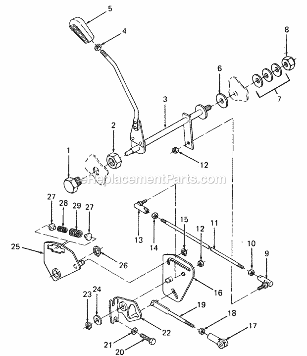 Transmission Controls Diagram and Parts List for 1882 800000-821059, 140-721-100, 141-721-100 Cub Cadet Lawn Tractor